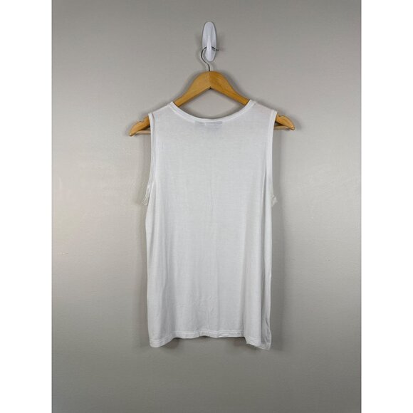 Adrienne Vittadini Womens White Sleeveless Tank Top Size Large Lightweight Cotto - Picture 2 of 10